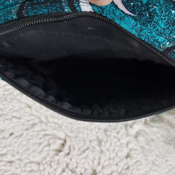 Turquoise Floral Cosmetic Bag Pouch - Picture 5 of 11